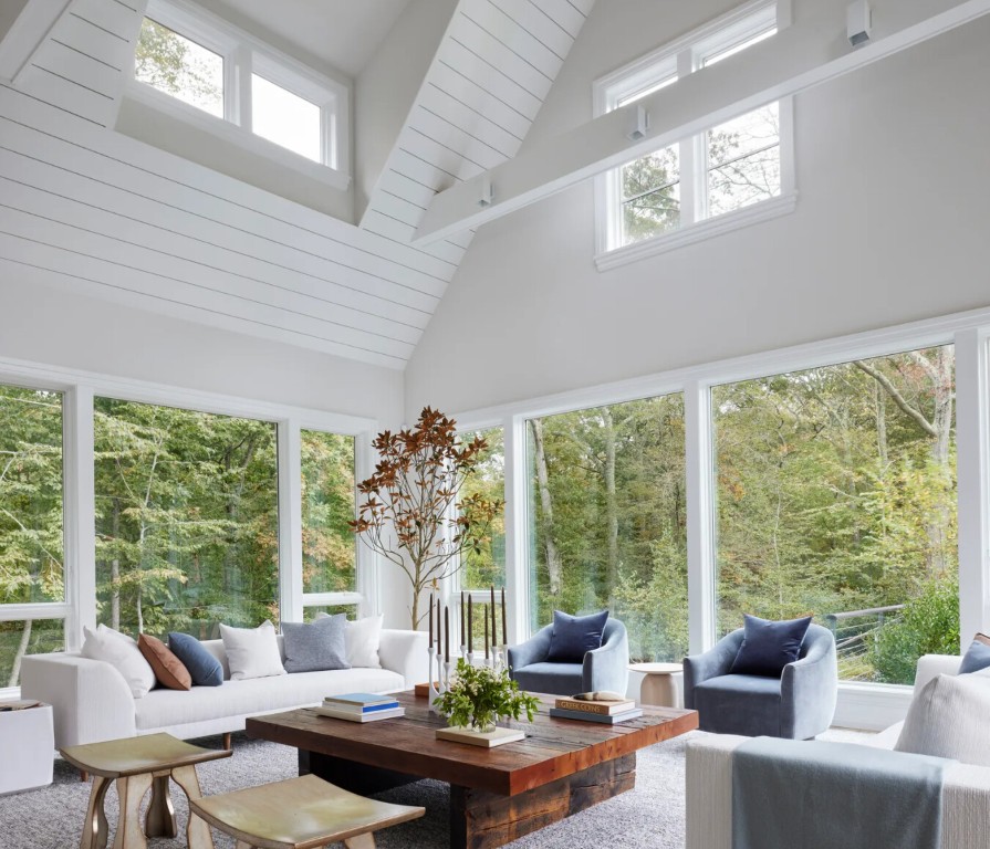 Bright and airy sunroom interior built by professional sunroom contractor in Hollywood, FL